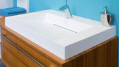 Vasque rectangulaire Dopia - Plan vasque Solid surface - Blanc